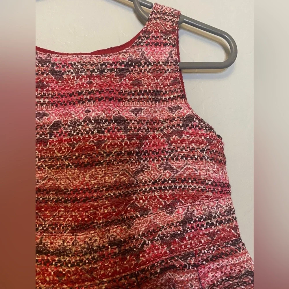 Genuine kids pink, black and red sleeveless tweed dress 2T